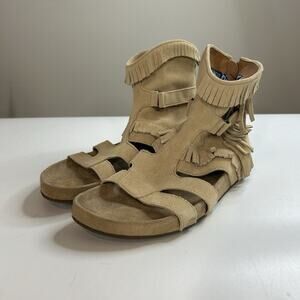 Dingo Sunny Day Whisky Sandals Size 8 M Suede Leather Gladiator Festival Boho
